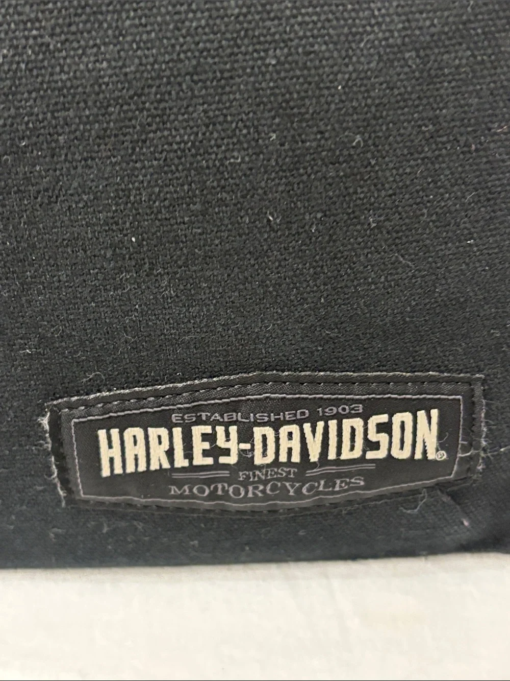 Harley-Davidson Black Canvas Messenger Crossbody Bag
